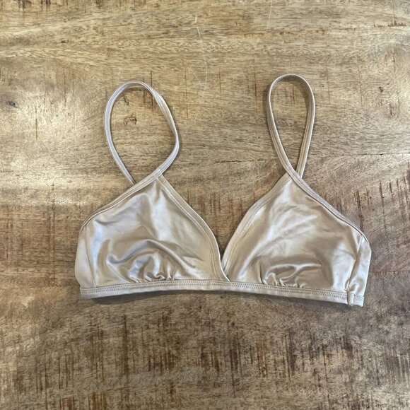 GAP  Body Bra Women Bralette Small 32A/B Triangle Bra Beige Pullover Wireless - Picture 2 of 6